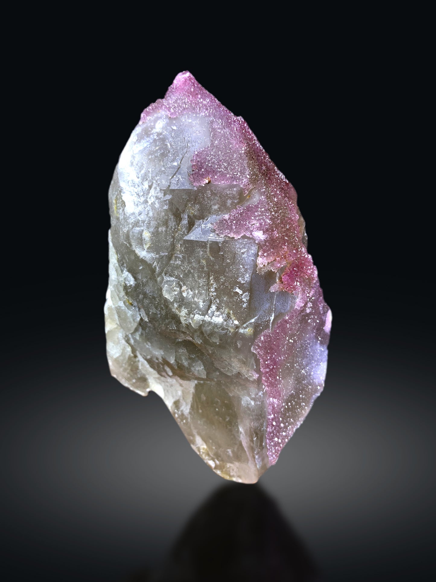 Crystallized Pink Rose Quartz on Smoky Quartz from Paprok Afghanistan - 1717 grams