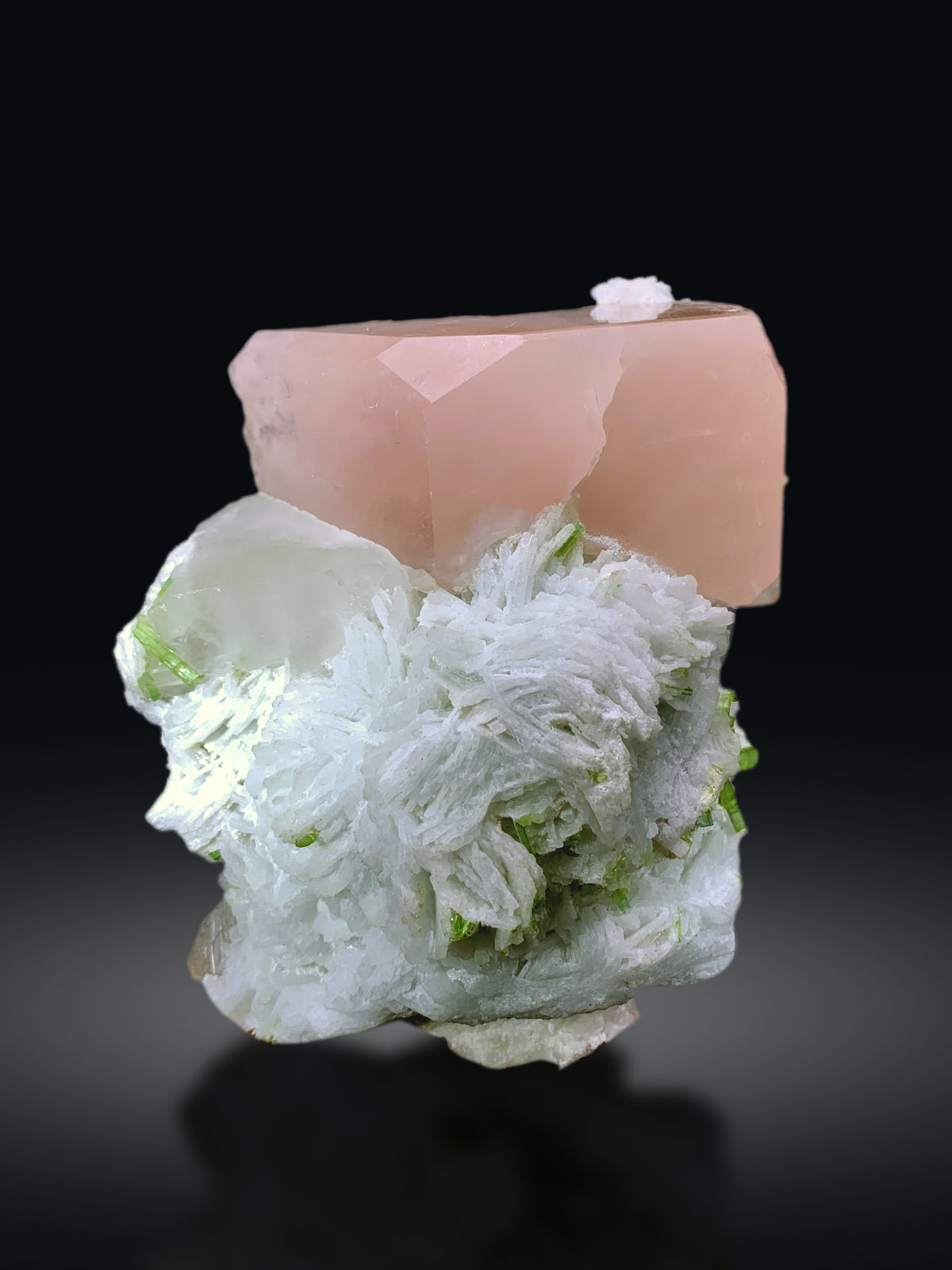 Pink Morganite with Green Tourmalines, Cleavelandite Albite and Quartz from Afghanistan - 1213 gram