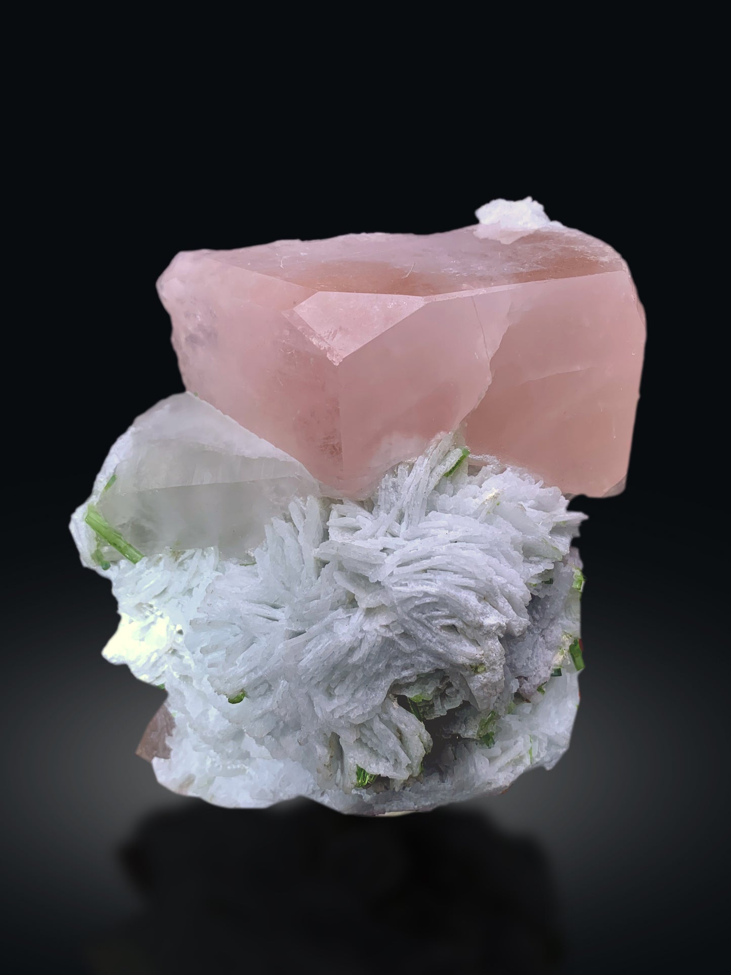 Pink Morganite with Green Tourmalines, Cleavelandite Albite and Quartz from Afghanistan - 1213 gram