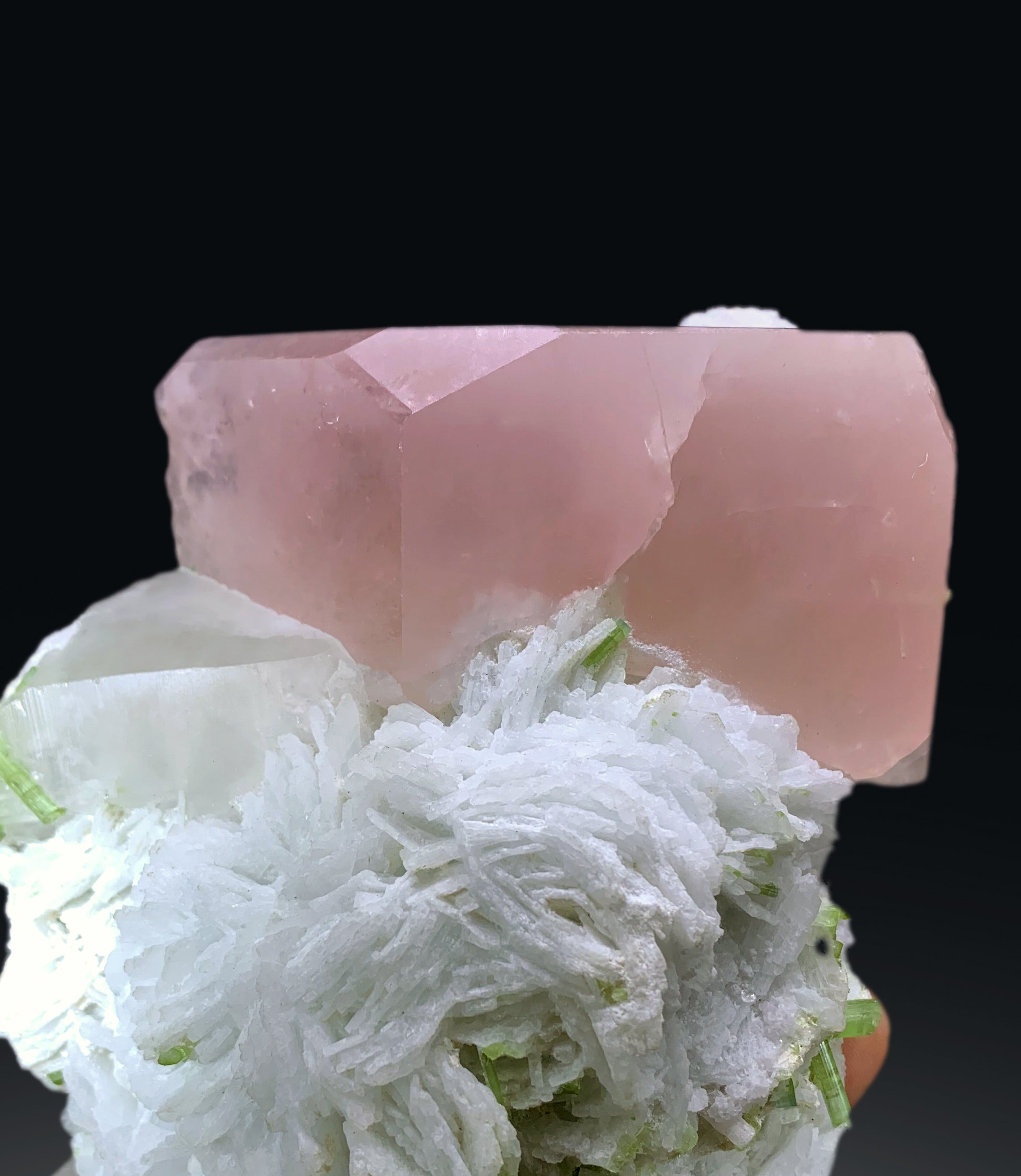 Pink Morganite with Green Tourmalines, Cleavelandite Albite and Quartz from Afghanistan - 1213 gram