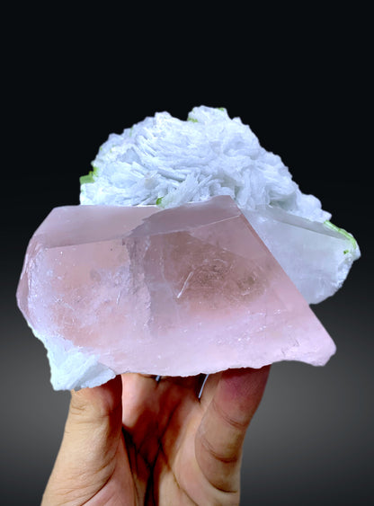 Pink Morganite with Green Tourmalines, Cleavelandite Albite and Quartz from Afghanistan - 1213 gram