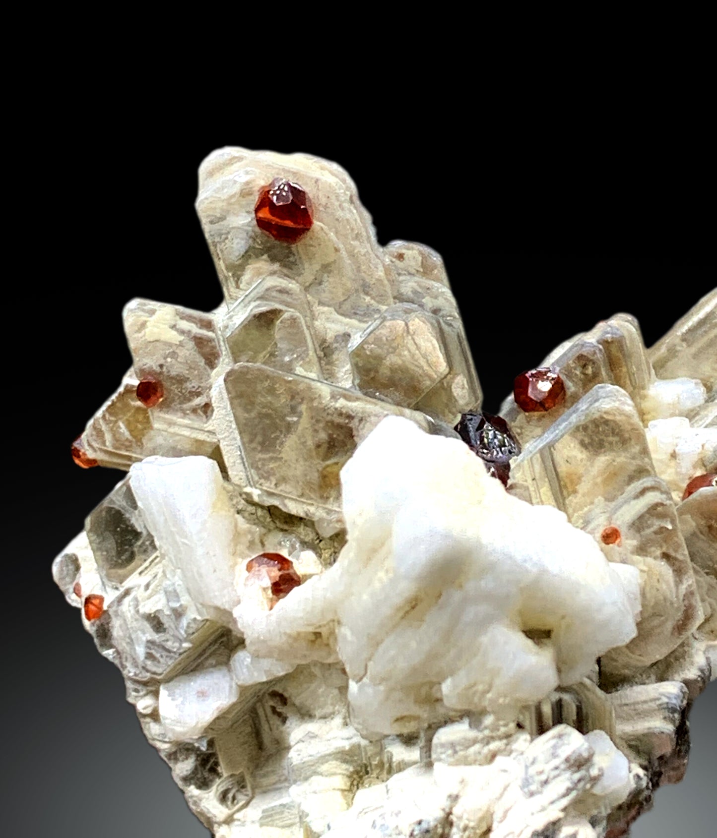 Spessartine Garnet Crystals with Muscovite and Feldspar from Pakistan, 40 gram