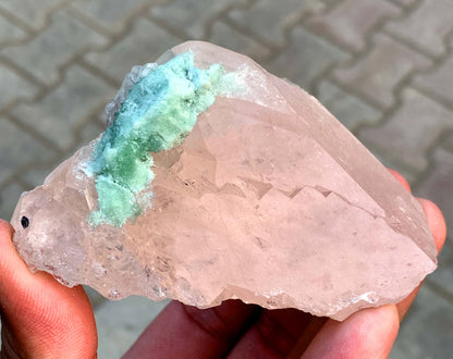 Pink Morganite with Green Tourmalines and Quartz, Morganite Specimen, Tourmaline Cluster, Mineral Specimen, Raw Gemstone, 270 g