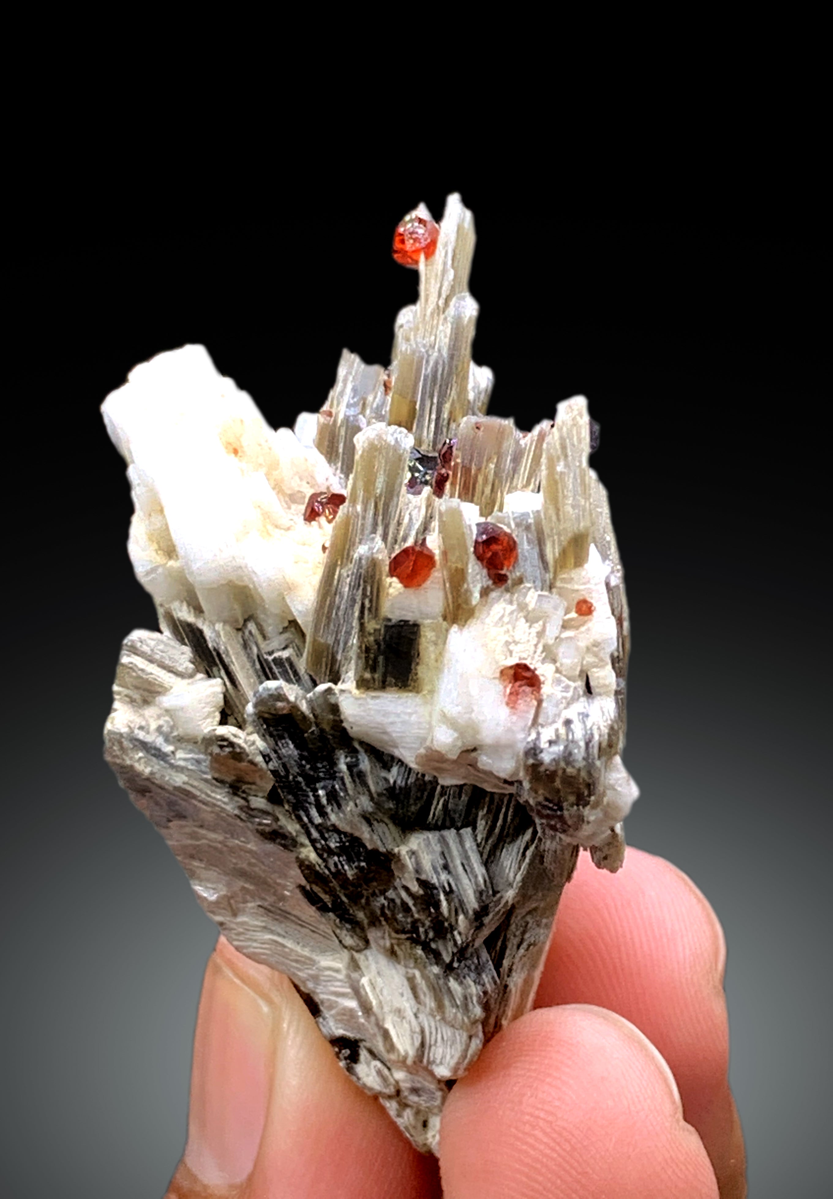 Spessartine Garnet Crystals with Muscovite and Feldspar from Pakistan, 40 gram