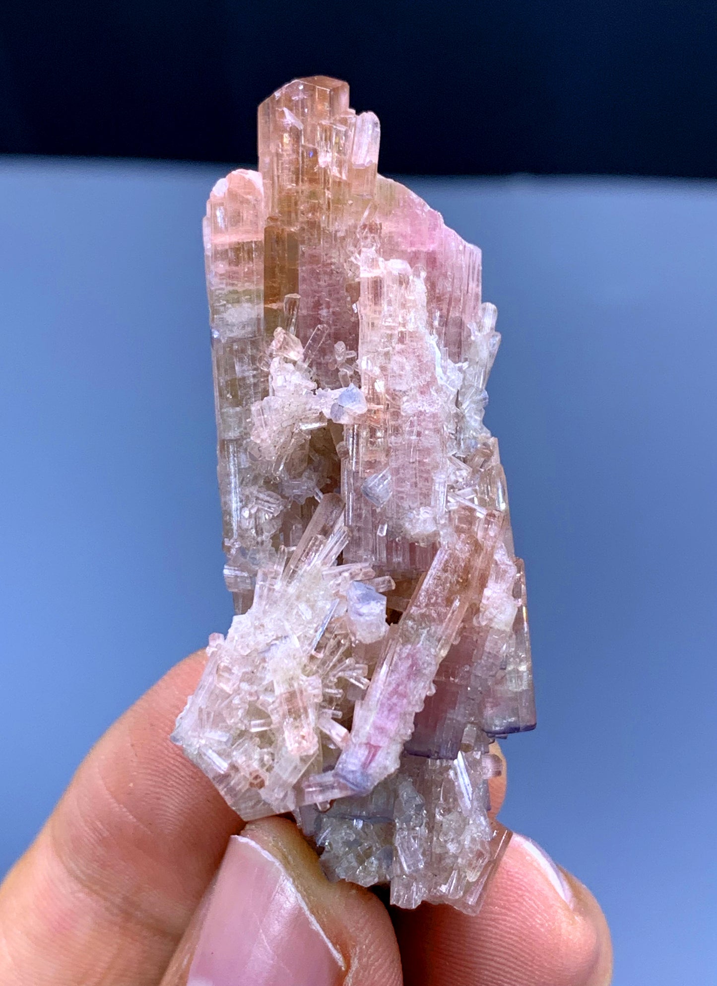 Pink & Orange Color Tourmaline Cluster from Afghanistan - 18 gram