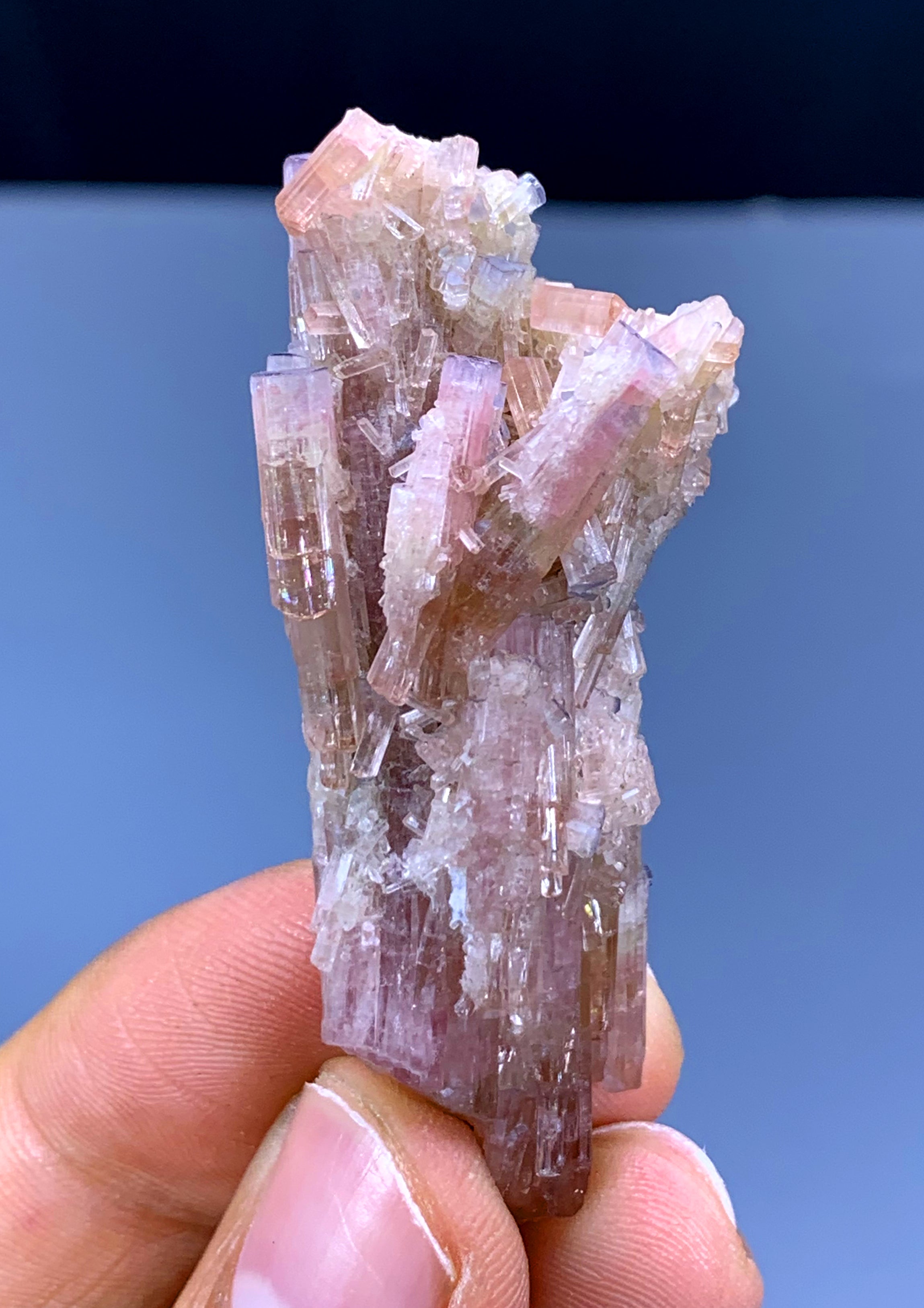 Pink & Orange Color Tourmaline Cluster from Afghanistan - 18 gram
