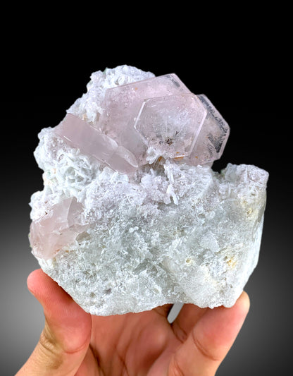 Natural Pink Color Morganite Crystals with Green Tourmalines and Cleavelandite Albite, Morganite Specimen from Afghanistan - 665 gram