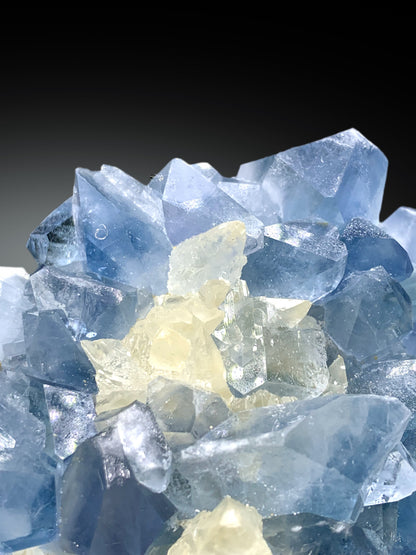 Blue Celestine Crystals with Yellow Calcite from Afghanistan, 242 gram