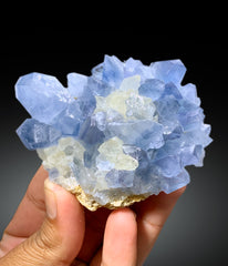 Blue Celestine Crystals with Yellow Calcite from Afghanistan, 242 gram