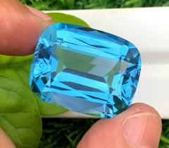 Cusshion Cut Swiss Blue Topaz Gemstone, Topaz Faceted Cut Stone - 57.35 CT