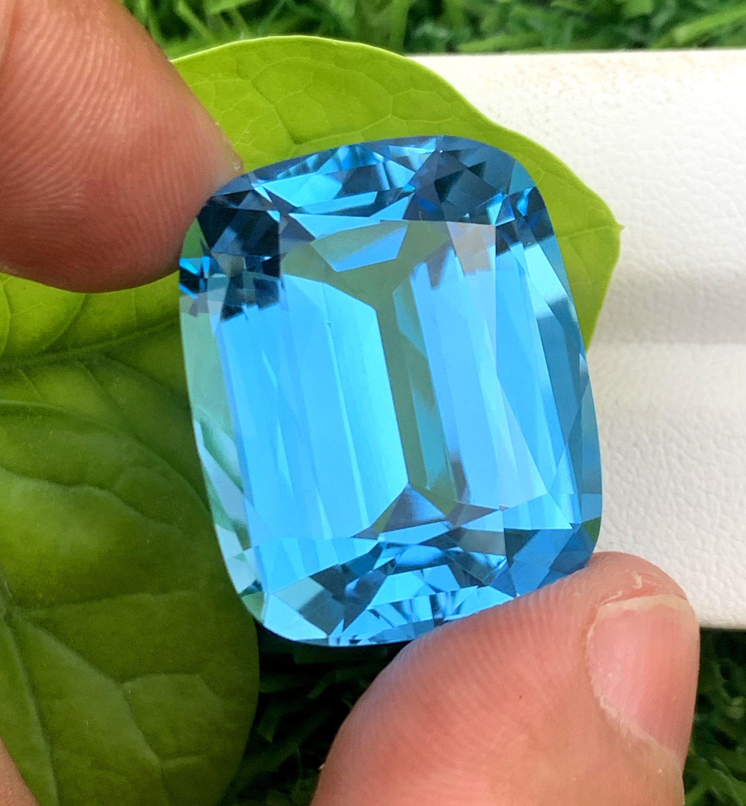 Cusshion Cut Swiss Blue Topaz Gemstone, Topaz Faceted Cut Stone - 57.35 CT