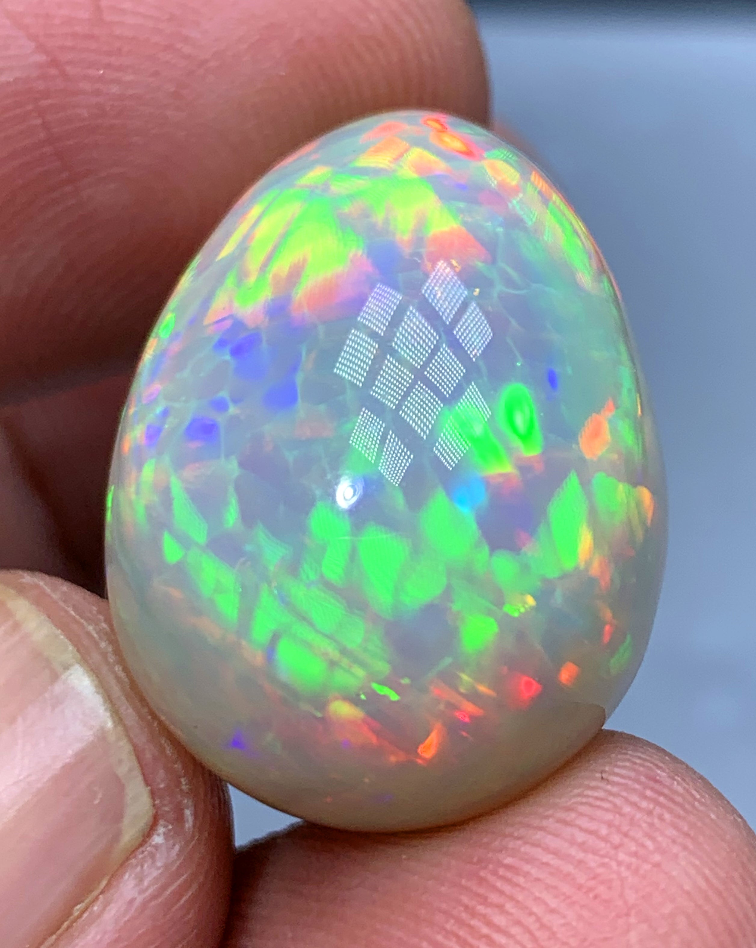 Full Fire Honeycomb Opal Cabochon, Ethiopian Earth Mined Welo Opal Cabochon, Natural Opal Ring, Opal Gemstone, Jewelry Making - 30.95 CT