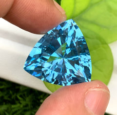 Triangle Shape Swiss Blue Topaz Gemstone, Topaz Faceted Cut Stone - 31.10 CT