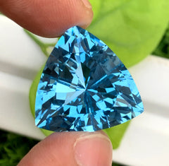 Triangle Shape Swiss Blue Topaz Gemstone, Topaz Faceted Cut Stone - 31.10 CT