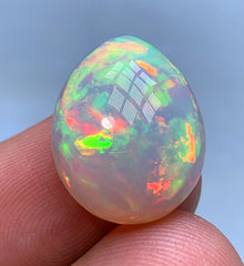 Full Fire Opal Cabochon, Ethiopian Earth Mined Welo Opal Cabochon, Natural Opal Ring, Opal Gemstone, Jewelry Making - 11.35 CT