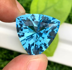 Triangle Shape Swiss Blue Topaz Gemstone, Topaz Faceted Cut Stone - 31.10 CT