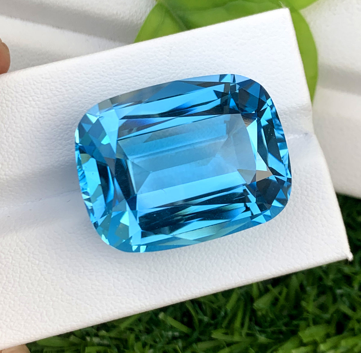 Cusshion Cut Swiss Blue Topaz Gemstone, Topaz Faceted Cut Stone - 66.95 CT