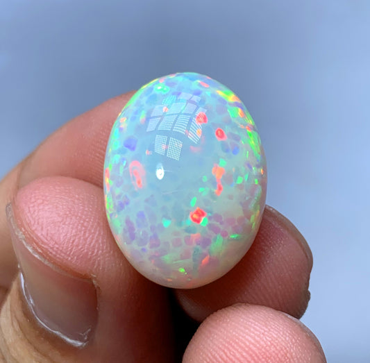 Full Fire Honeycomb Opal Cabochon, Ethiopian Earth Mined Welo Opal Cabochon, Natural Opal Ring, Opal Gemstone, Jewelry Making - 13.35 CT