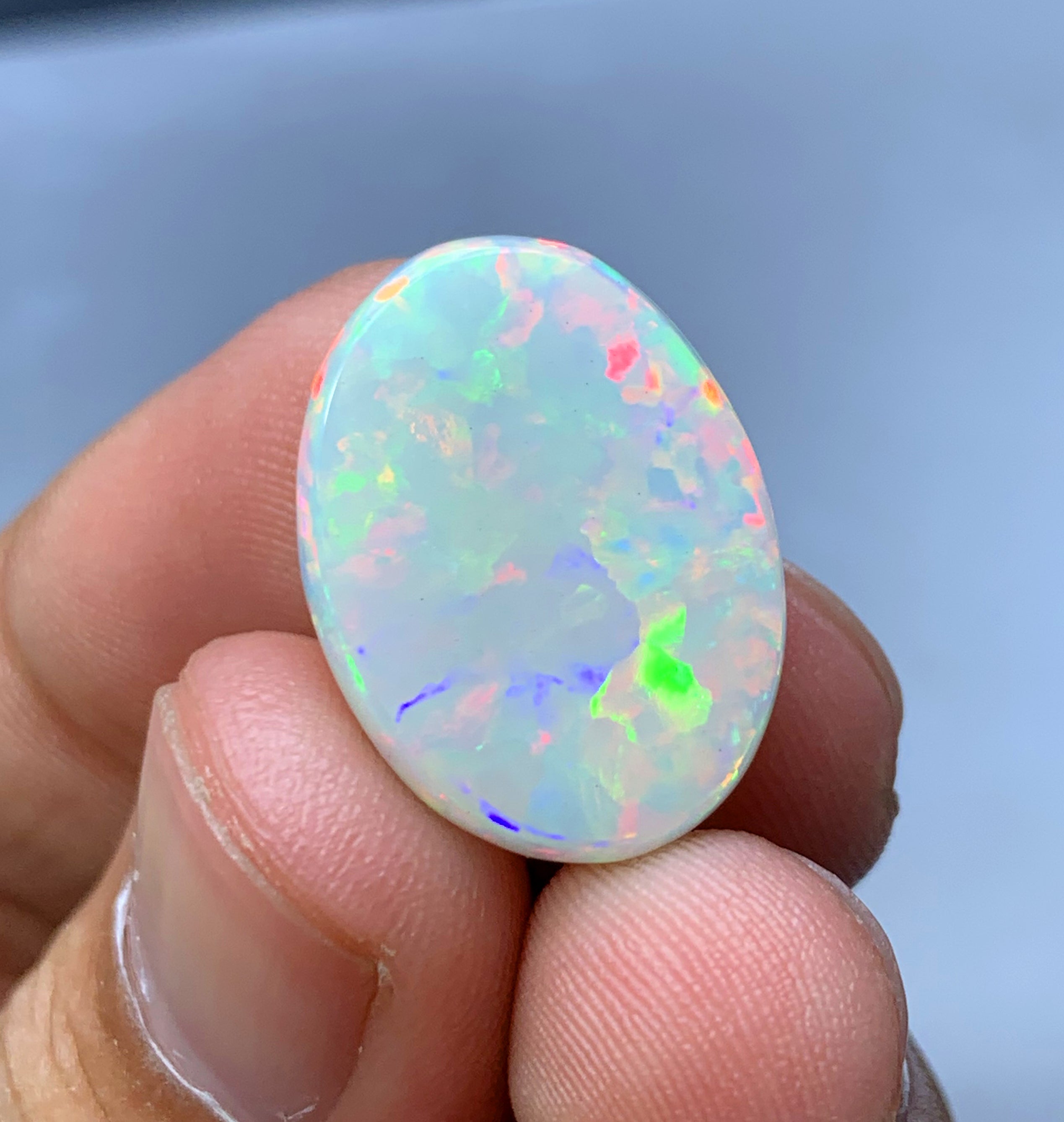 Full Fire Honeycomb Opal Cabochon, Ethiopian Earth Mined Welo Opal