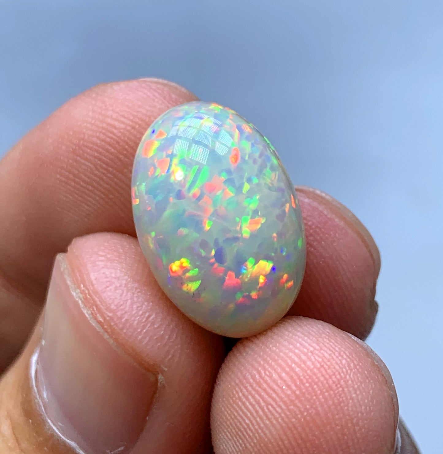 Full Fire Opal Cabochon, Ethiopian Earth Mined Welo Opal Cabochon, Natural Opal Ring, Opal Gemstone, Jewelry Making - 7.35 CT