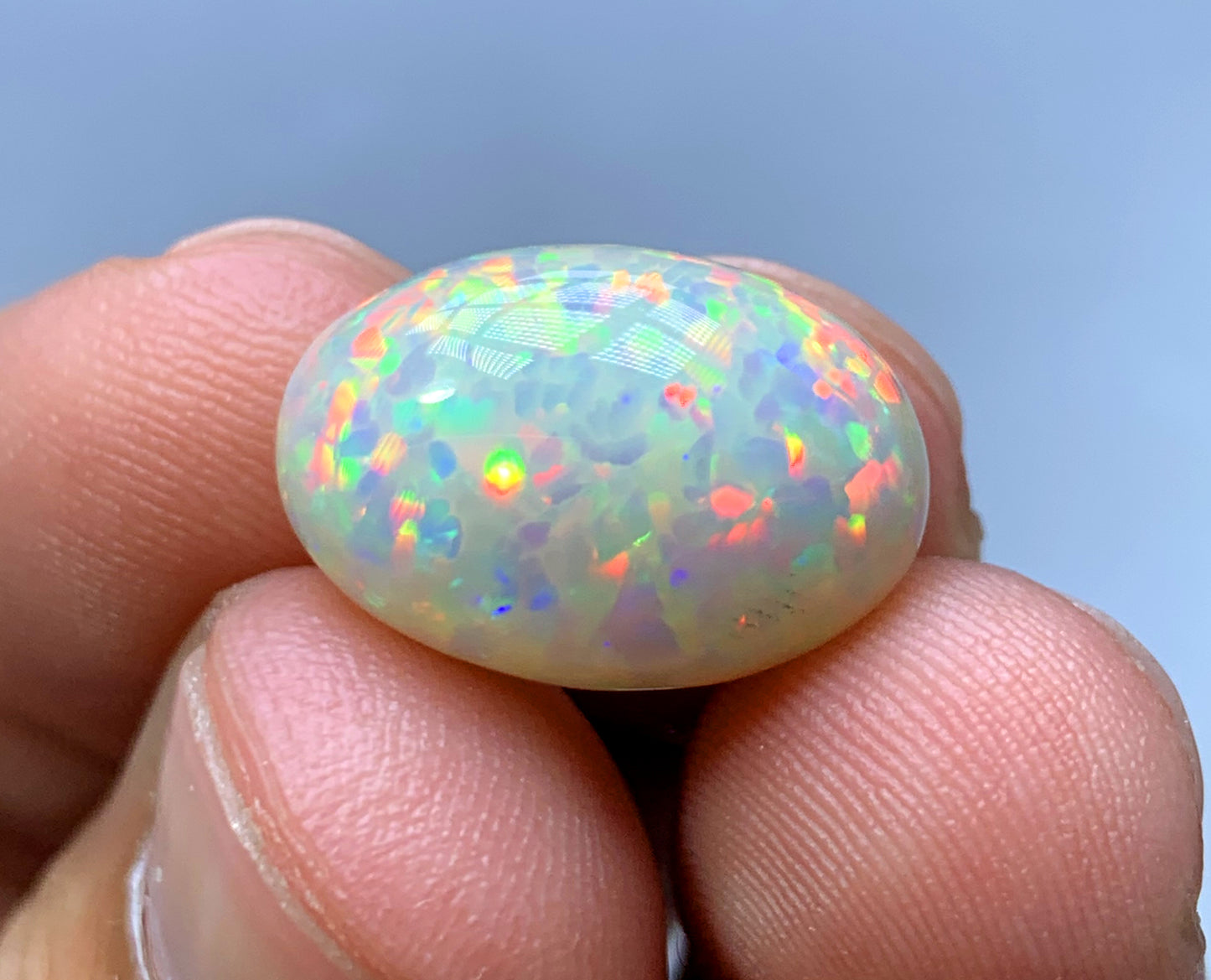 Full Fire Opal Cabochon, Ethiopian Earth Mined Welo Opal Cabochon, Natural Opal Ring, Opal Gemstone, Jewelry Making - 7.35 CT