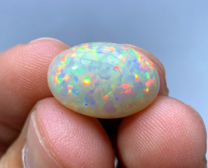 Full Fire Opal Cabochon, Ethiopian Earth Mined Welo Opal Cabochon, Natural Opal Ring, Opal Gemstone, Jewelry Making - 7.35 CT