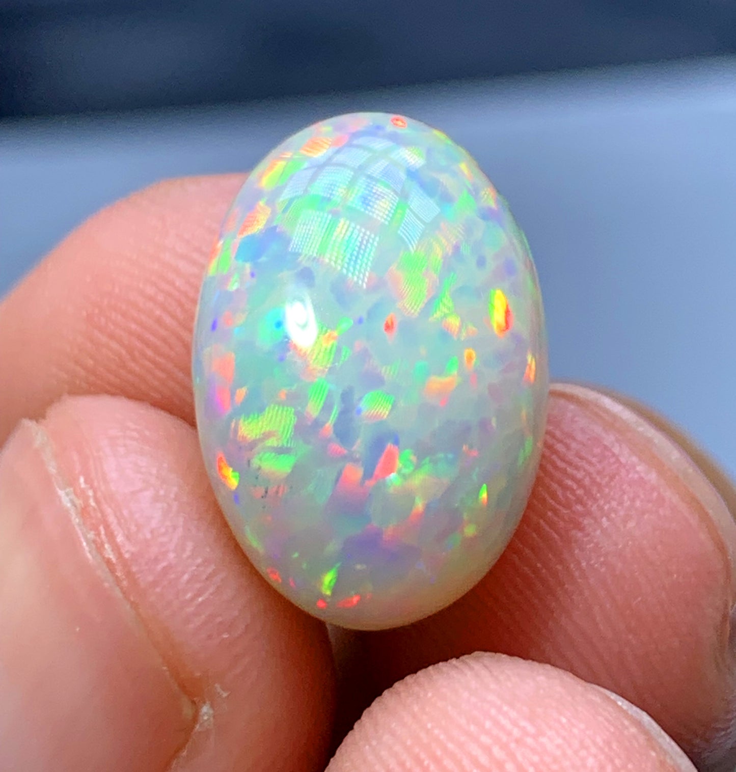 Full Fire Opal Cabochon, Ethiopian Earth Mined Welo Opal Cabochon, Natural Opal Ring, Opal Gemstone, Jewelry Making - 7.35 CT