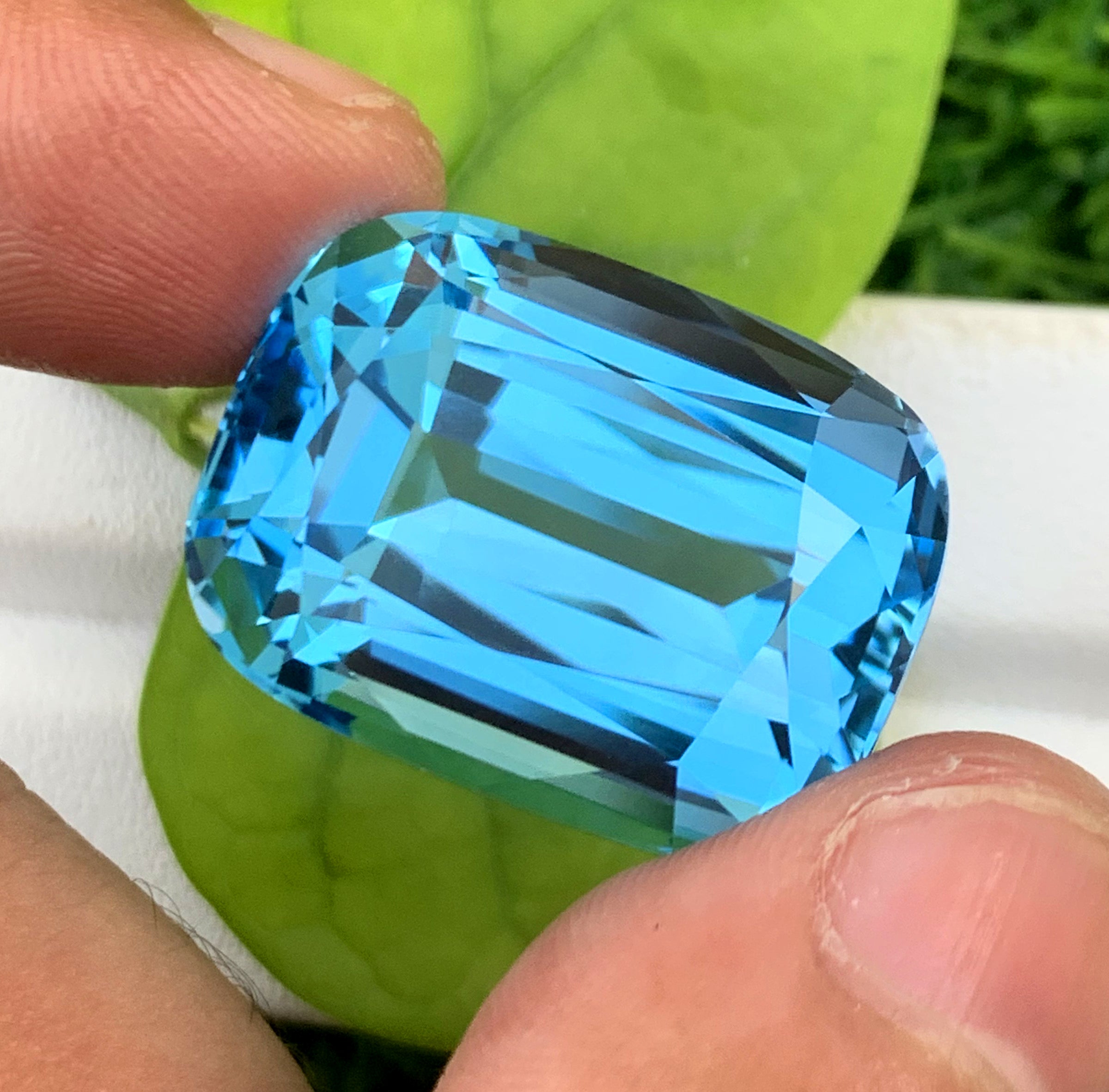 Swiss Blue Topaz Gemstone, Topaz Faceted Cut Stone, Loose Gemstone - 57.70 CT