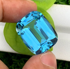 Swiss Blue Topaz Gemstone, Topaz Faceted Cut Stone, Loose Gemstone - 32.65 CT