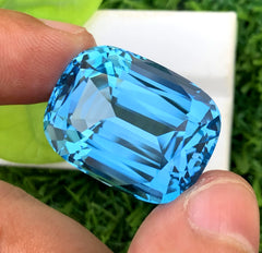 Swiss Blue Topaz Gemstone, Topaz Faceted Cut Stone, Loose Gemstone - 67.40 CT