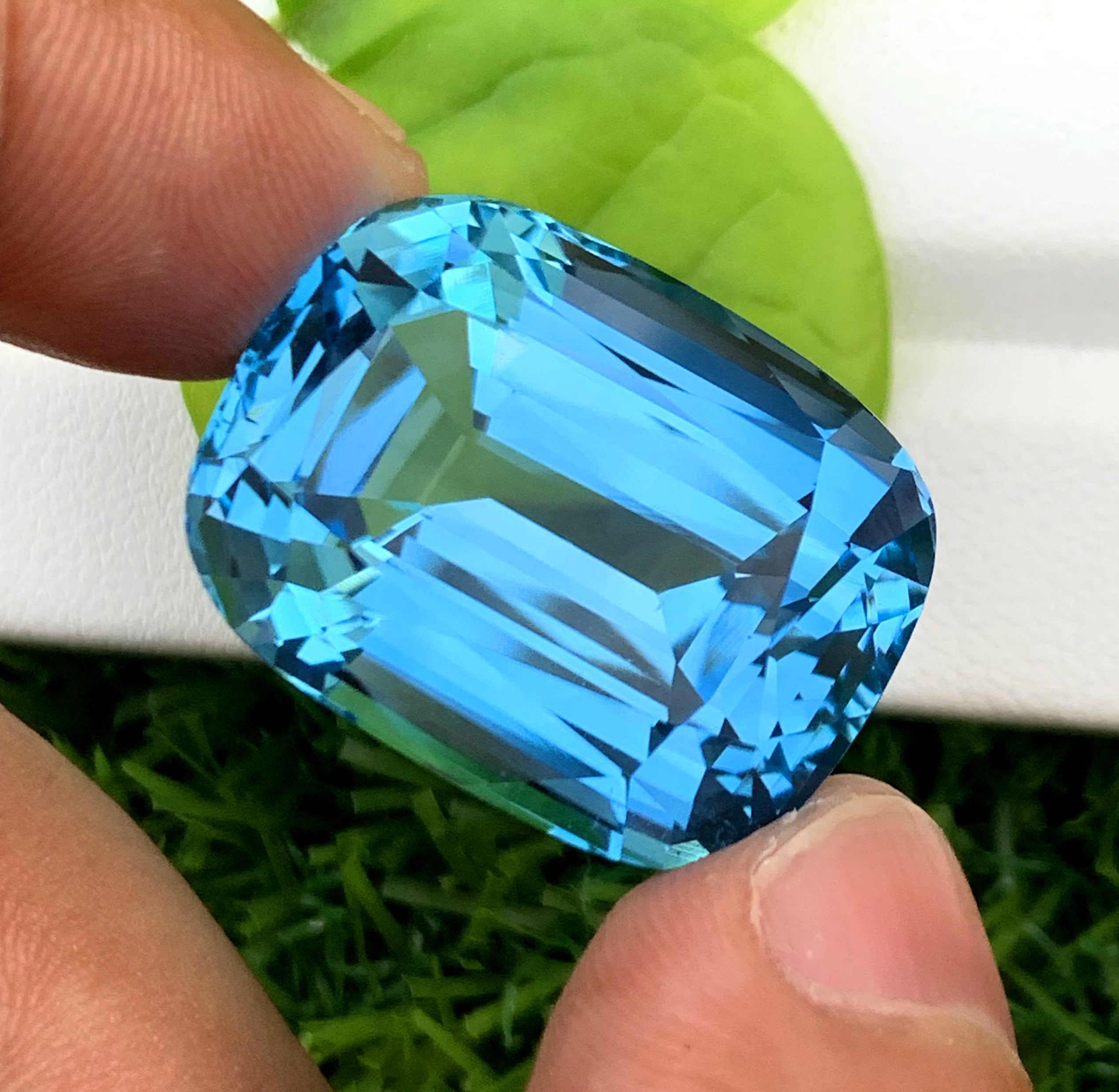 Swiss Blue Topaz Gemstone, Topaz Faceted Cut Stone, Loose Gemstone - 67.40 CT