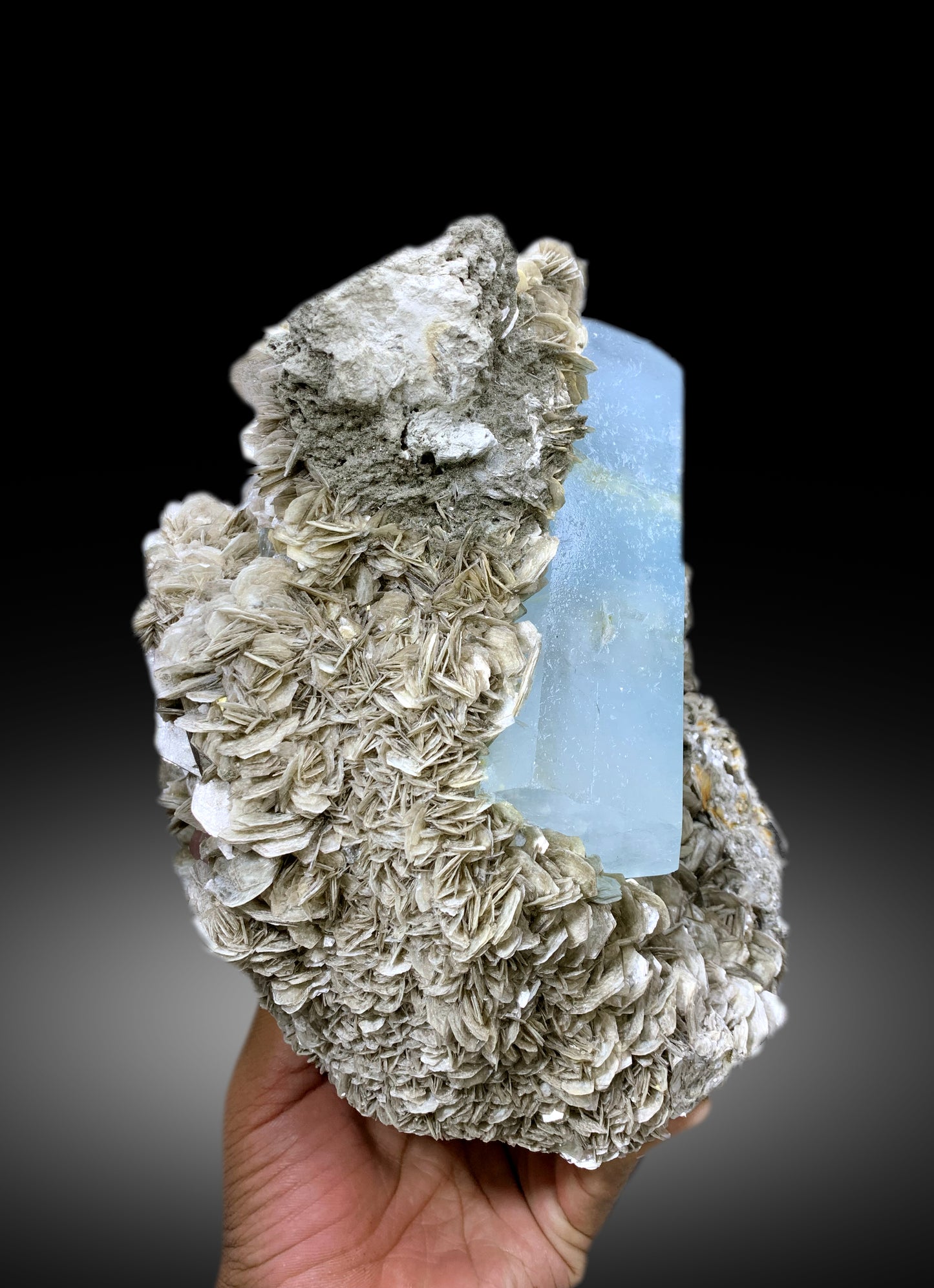 Museum Grade Blue Aquamarine with Pink Apatite and Muscovite Specimen from Nagar valley Hunza, Gilgit Pakistan - 5280 gram