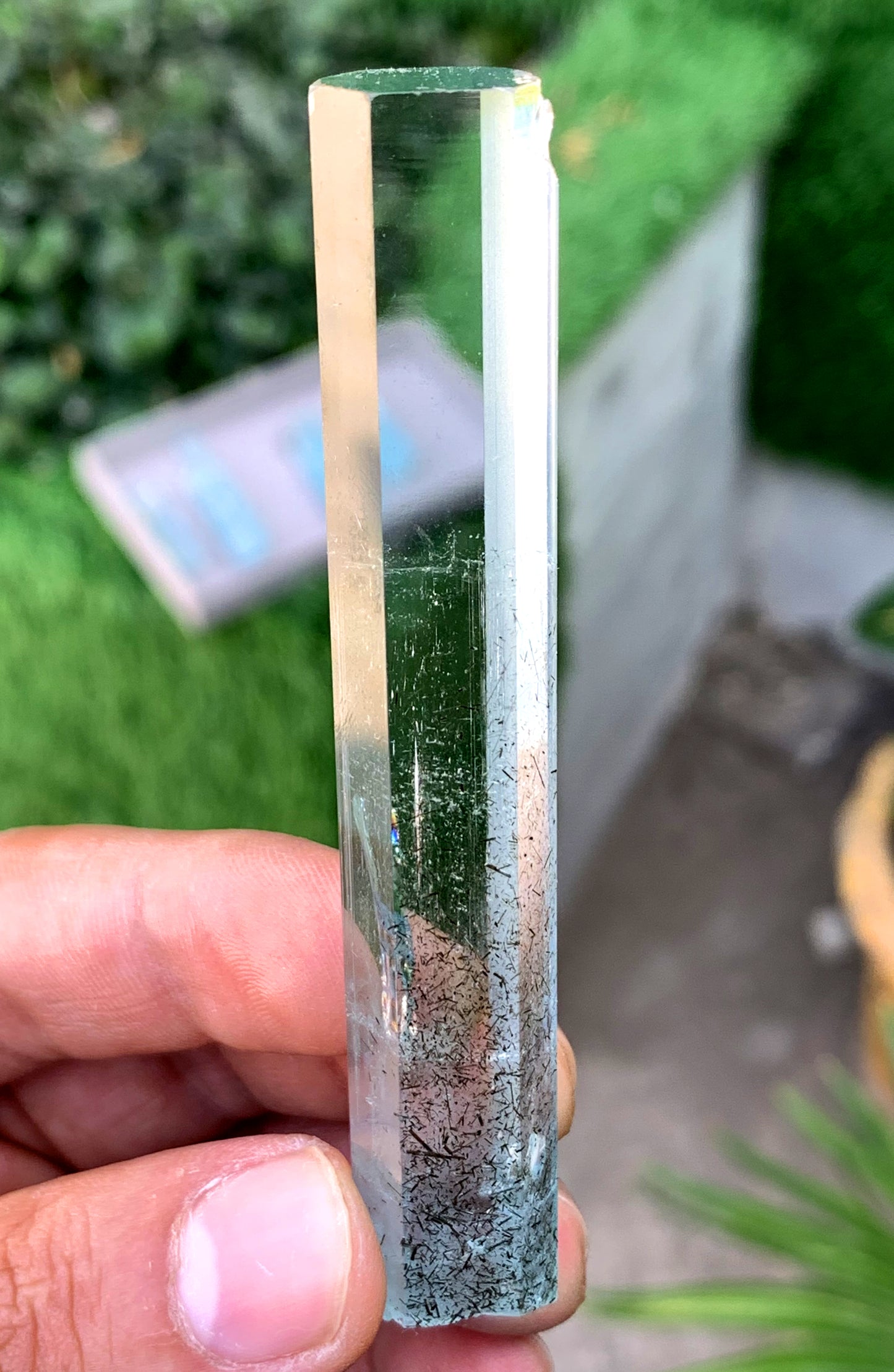 Gem Grade Blue Aquamarine with Schorl inclusions Crystal from Shigar valley Pakistan - 32 grams