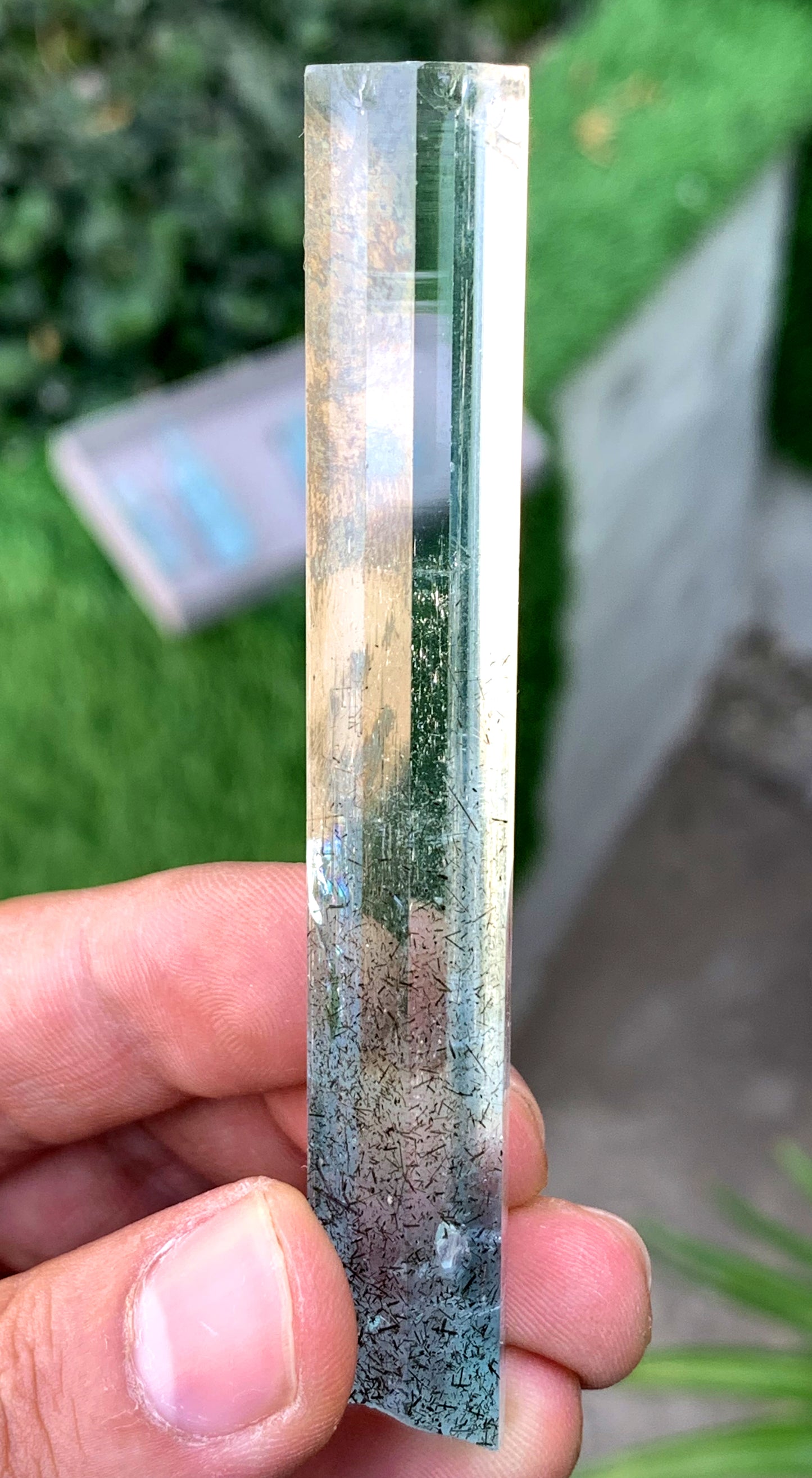 Gem Grade Blue Aquamarine with Schorl inclusions Crystal from Shigar valley Pakistan - 32 grams