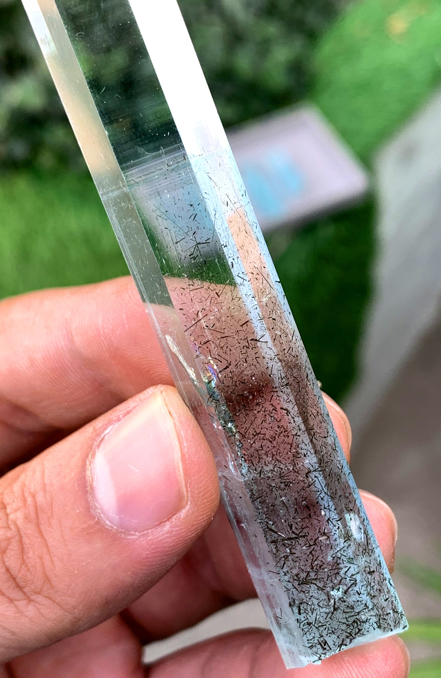 Gem Grade Blue Aquamarine with Schorl inclusions Crystal from Shigar valley Pakistan - 32 grams