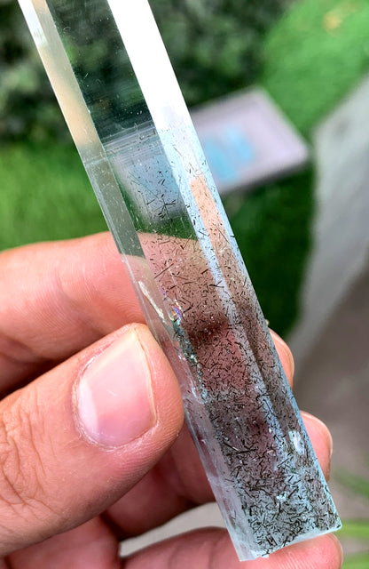 Gem Grade Blue Aquamarine with Schorl inclusions Crystal from Shigar valley Pakistan - 32 grams