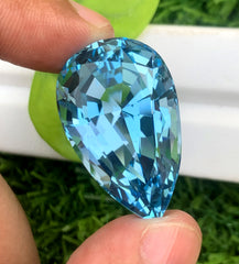 Pear Shape Swiss Blue Topaz Gemstone, Topaz Faceted Cut Stone, Loose Gemstone - 69.35 CT