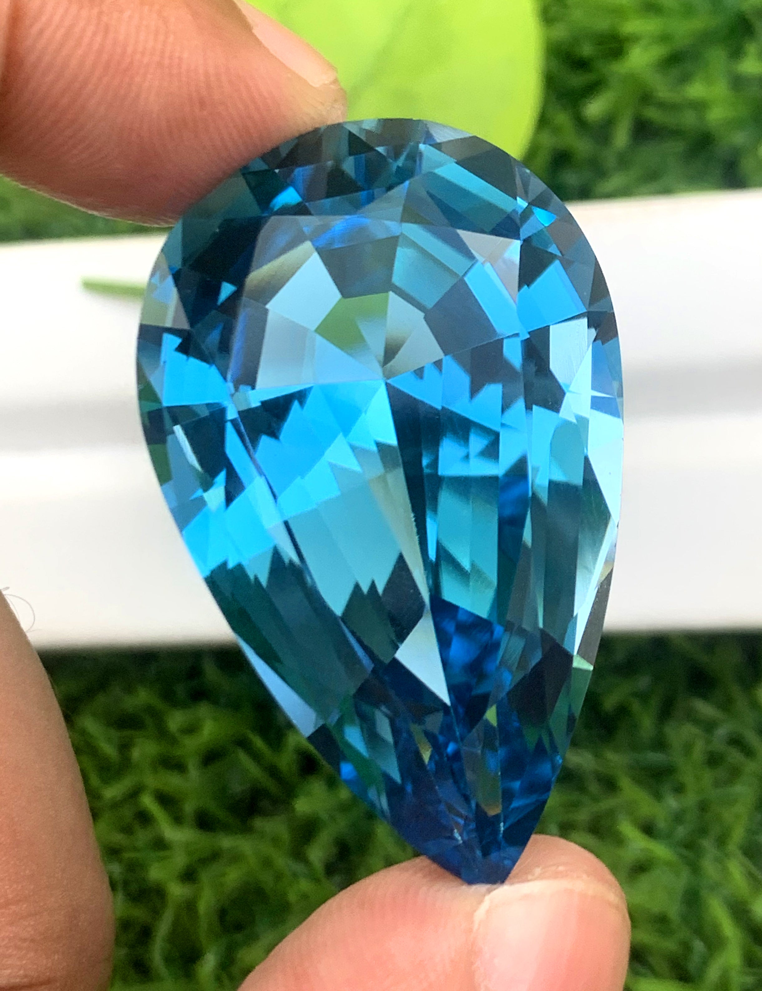 Pear Shape Swiss Blue Topaz Gemstone, Topaz Faceted Cut Stone, Loose Gemstone - 99.80 CT