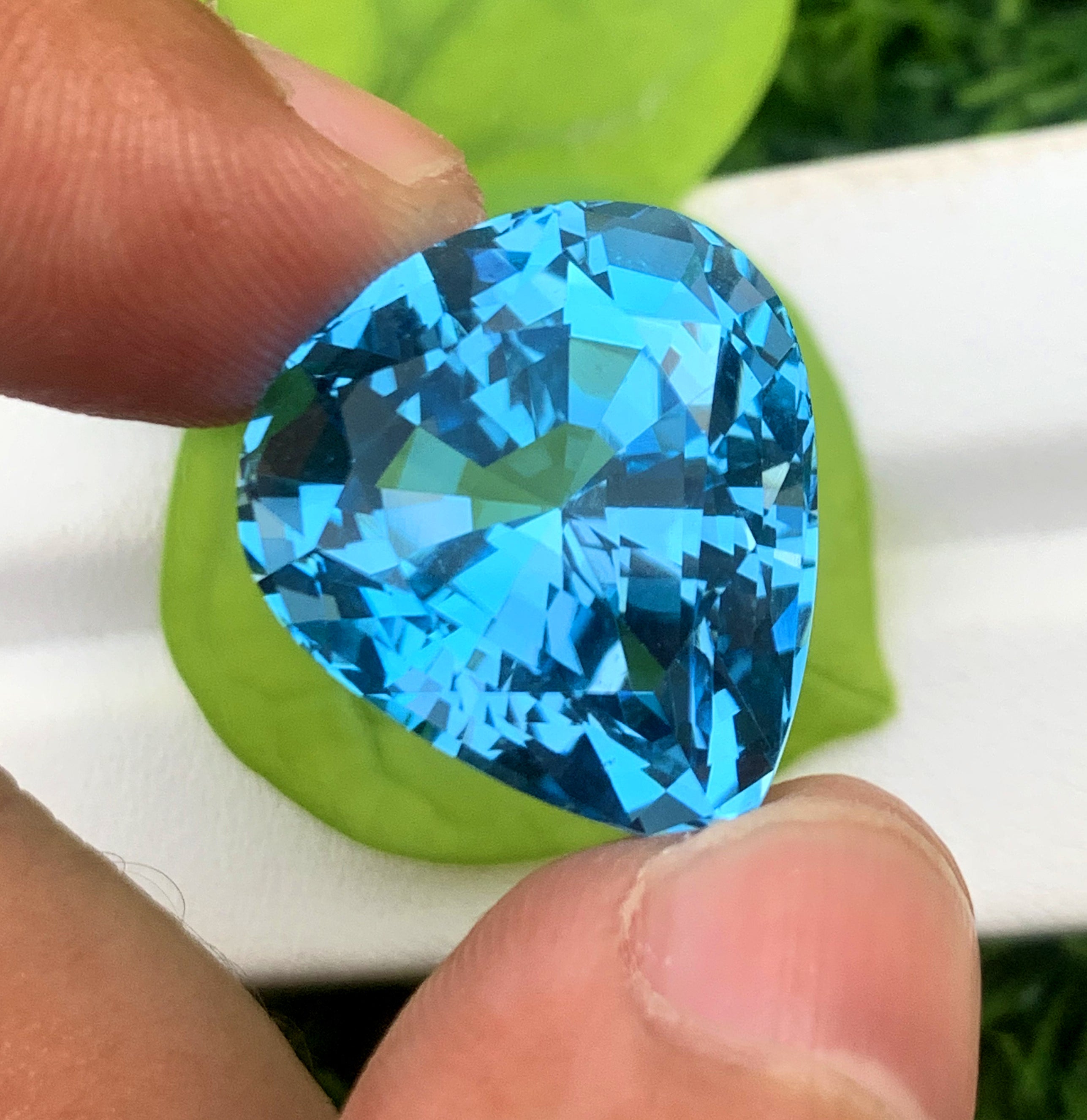 Pear Shape Swiss Blue Topaz Gemstone, Topaz Faceted Cut Stone - 34.70 CT