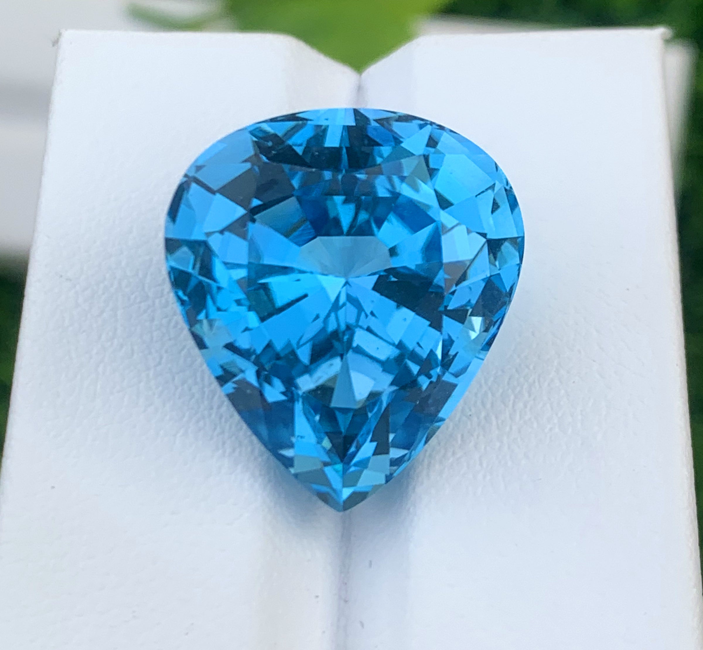 Pear Shape Swiss Blue Topaz Gemstone, Topaz Faceted Cut Stone - 34.70 CT