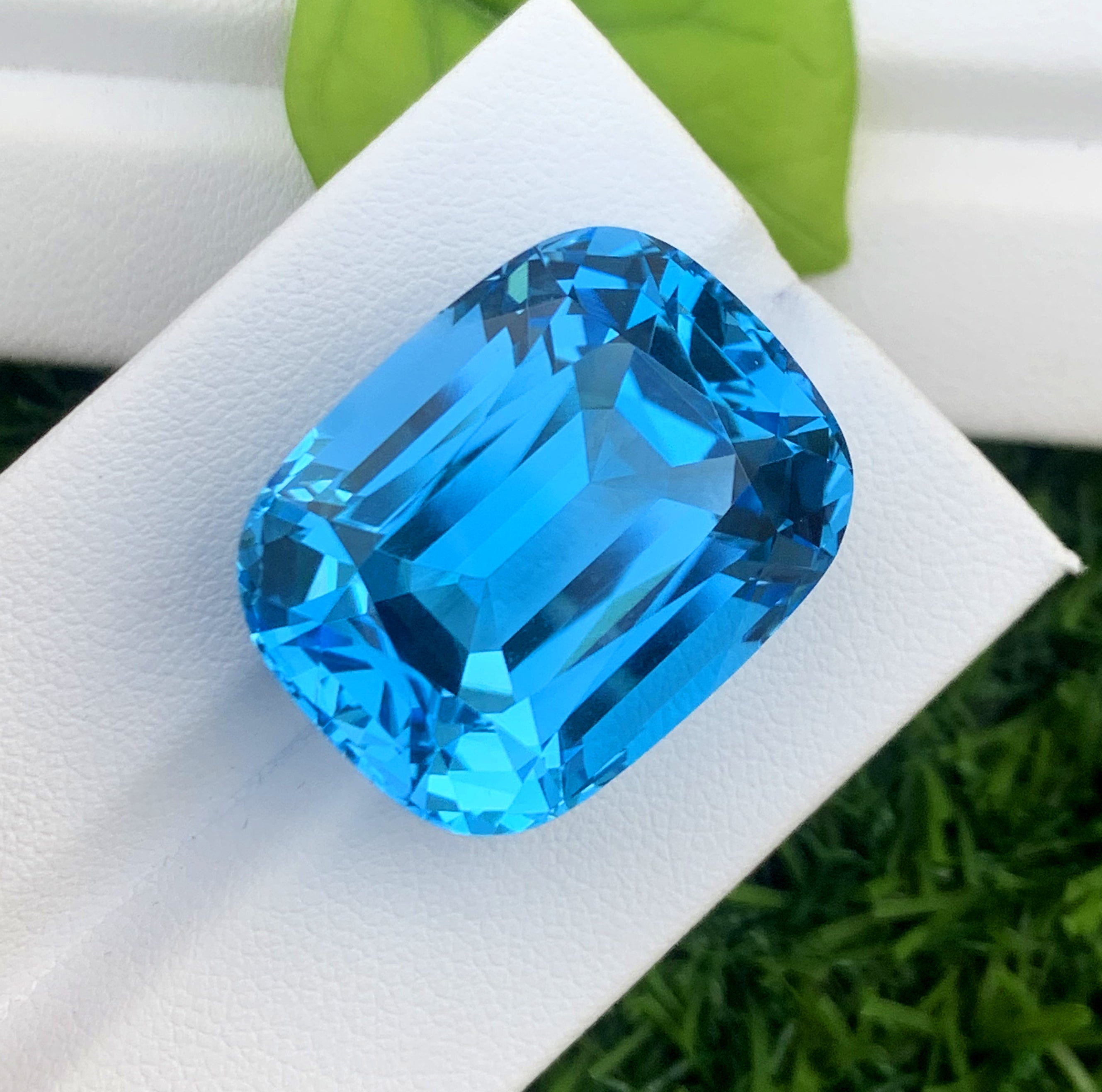 Cusshion Cut Swiss Blue Topaz Gemstone, Topaz Faceted Cut Stone - 67.25 CT