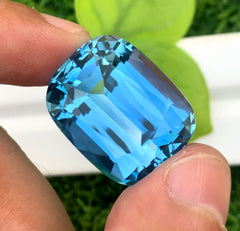 Cusshion Cut Swiss Blue Topaz Gemstone, Topaz Faceted Cut Stone, Loose Gemstone, Jewelry Making - 58 CT