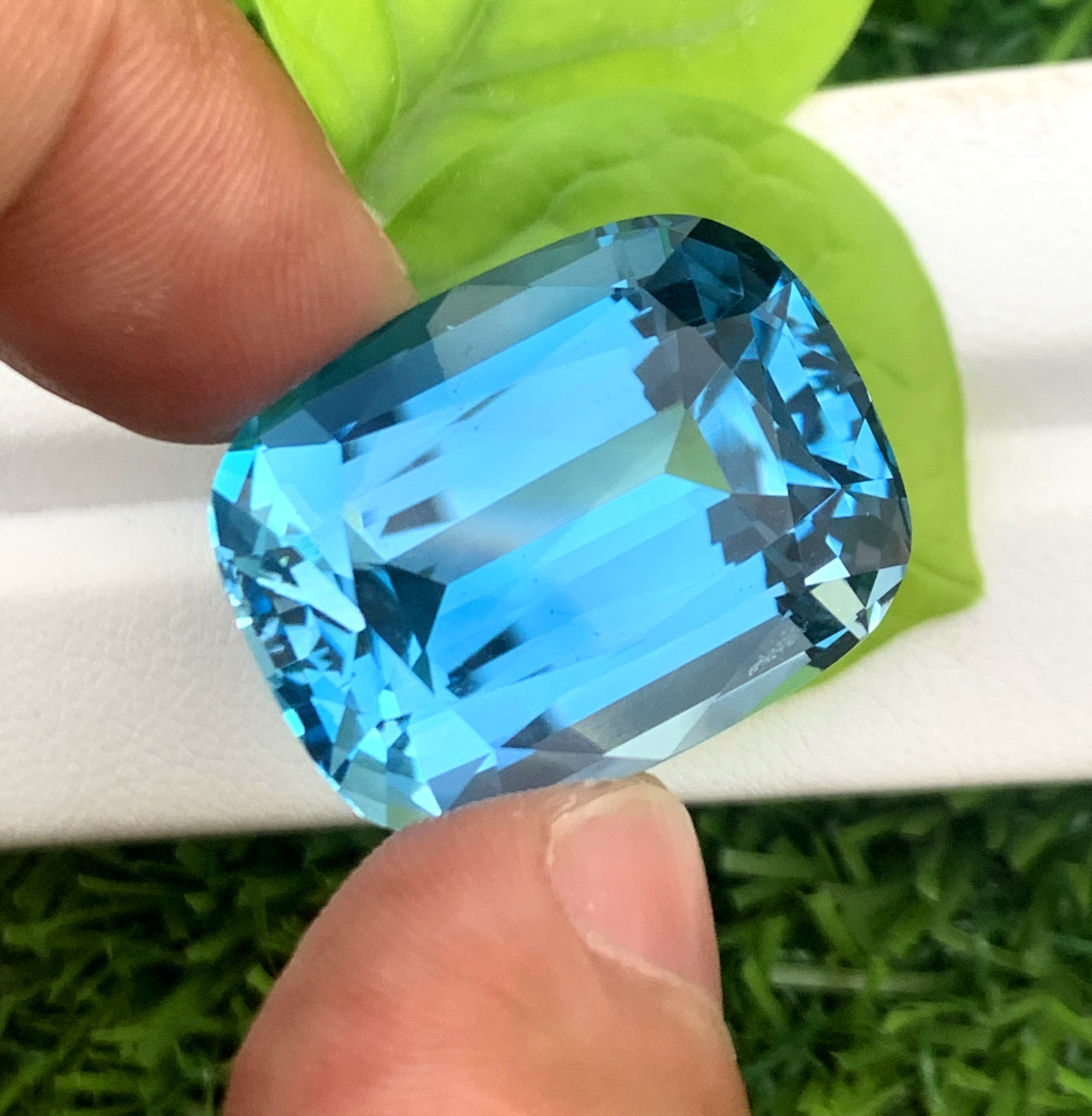 Cusshion Cut Swiss Blue Topaz Gemstone, Topaz Faceted Cut Stone, Loose Gemstone, Jewelry Making - 58 CT