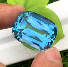 Cusshion Cut Swiss Blue Topaz Gemstone, Topaz Faceted Cut Stone, Loose Gemstone, Jewelry Making - 58 CT