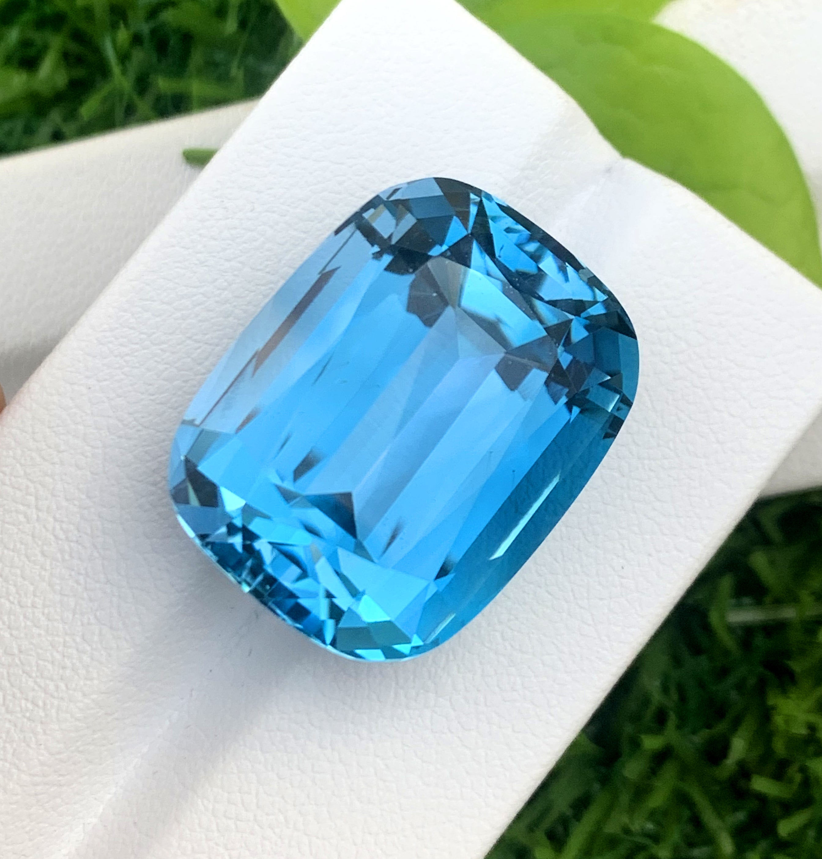 Cusshion Cut Swiss Blue Topaz Gemstone, Topaz Faceted Cut Stone, Loose Gemstone, Jewelry Making - 58 CT