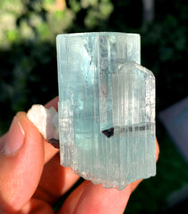 Sky Blue Aquamarine with Schorl and Albite from Shigar valley Pakistan - 66 grams