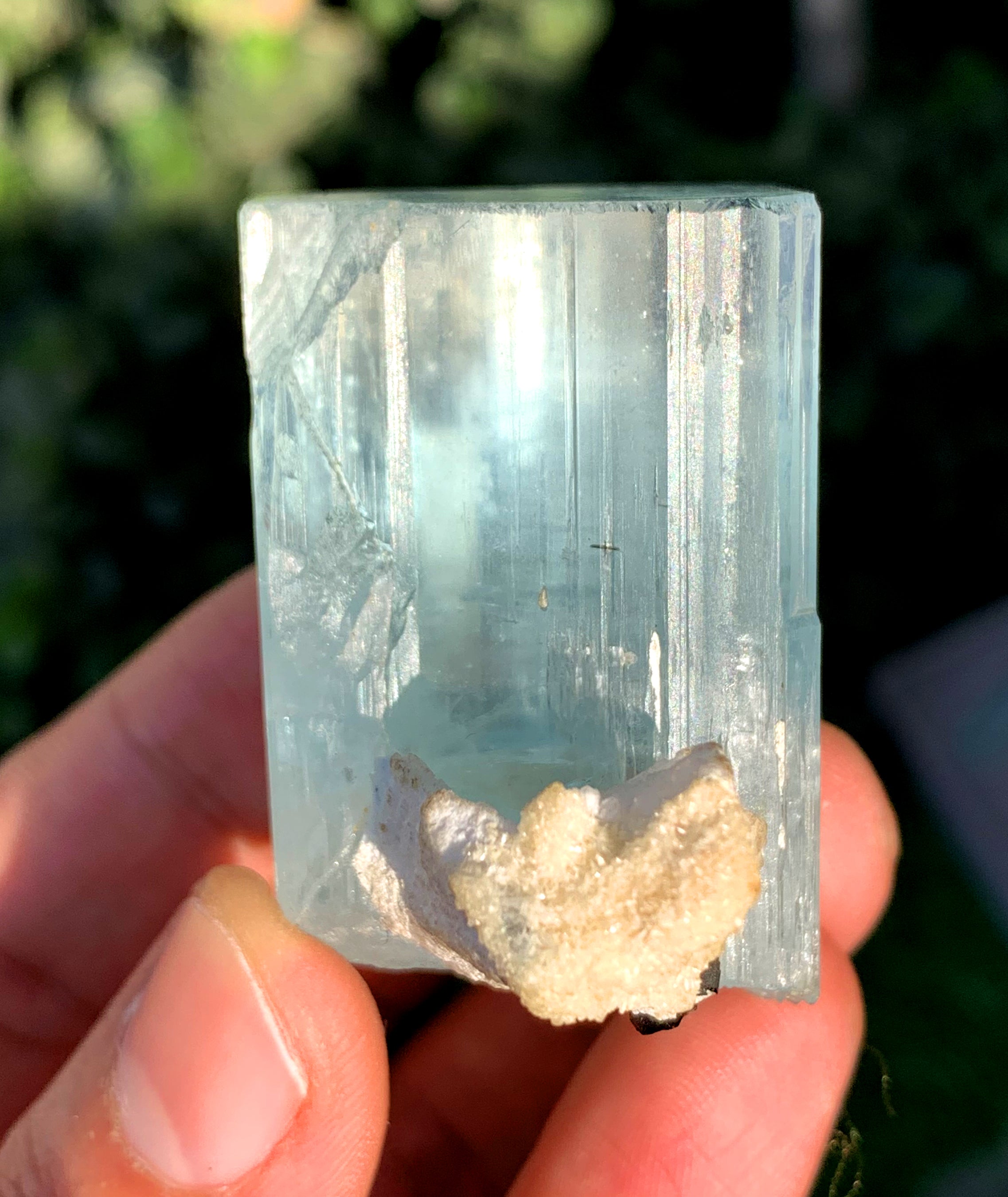 Sky Blue Aquamarine with Schorl and Albite from Shigar valley Pakistan - 66 grams