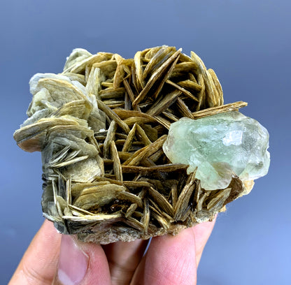 Natural Fluorite Crystal on Muscovite from Pakistan - 144 gram