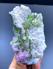 Bicolor Tourmaline Cluster on Matrix from Afghanistan - 300 gram