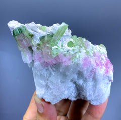 Bicolor Tourmaline Cluster on Matrix from Afghanistan - 300 gram